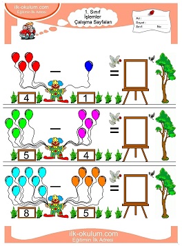 Çocuklar İçin toplam işlemi yaprak testleri 